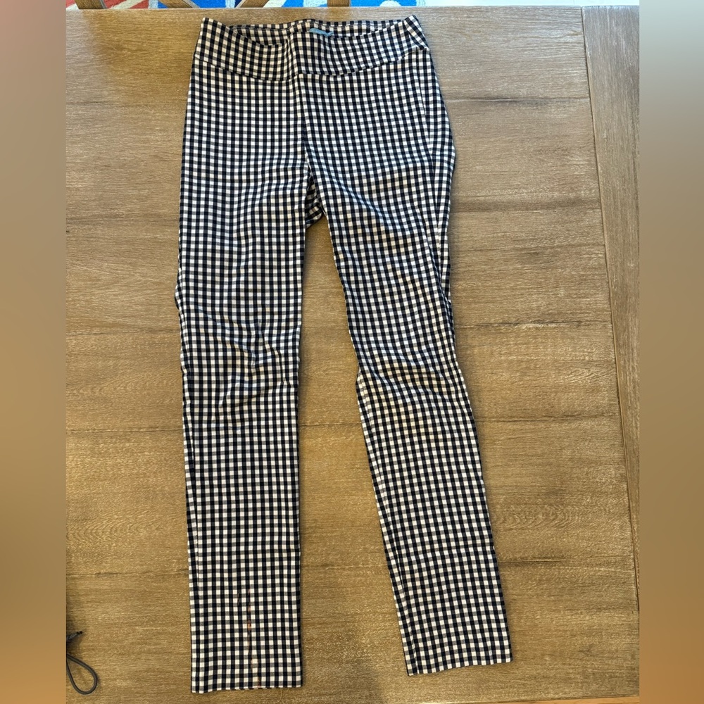 J.McLaughlin Gingham Checker Navy Pants 6
